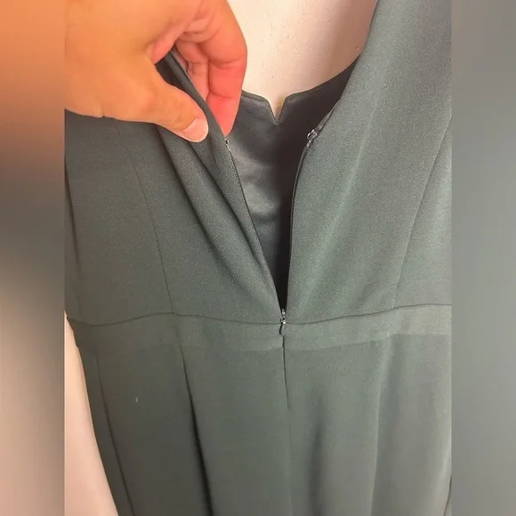 NWT Donna Morgan Elegant Dark teal Green Jumpsuit Preofessional Career Size 14 - Picture 9 of 14